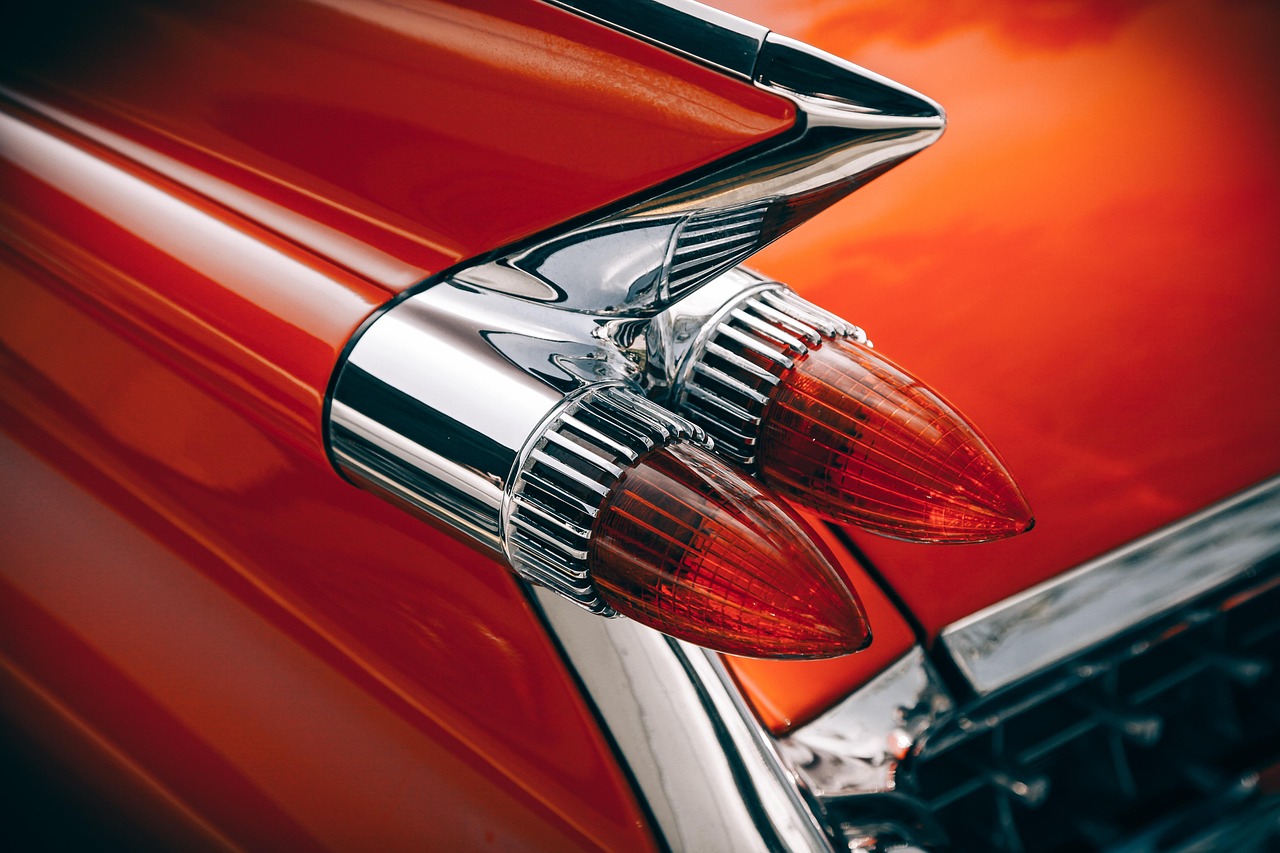 car, classic, tail lights, brake lights, old, red car, car rear, vehicle, transportation, car wallpapers, automobile, automotive, close up, chrome, retro, vintage